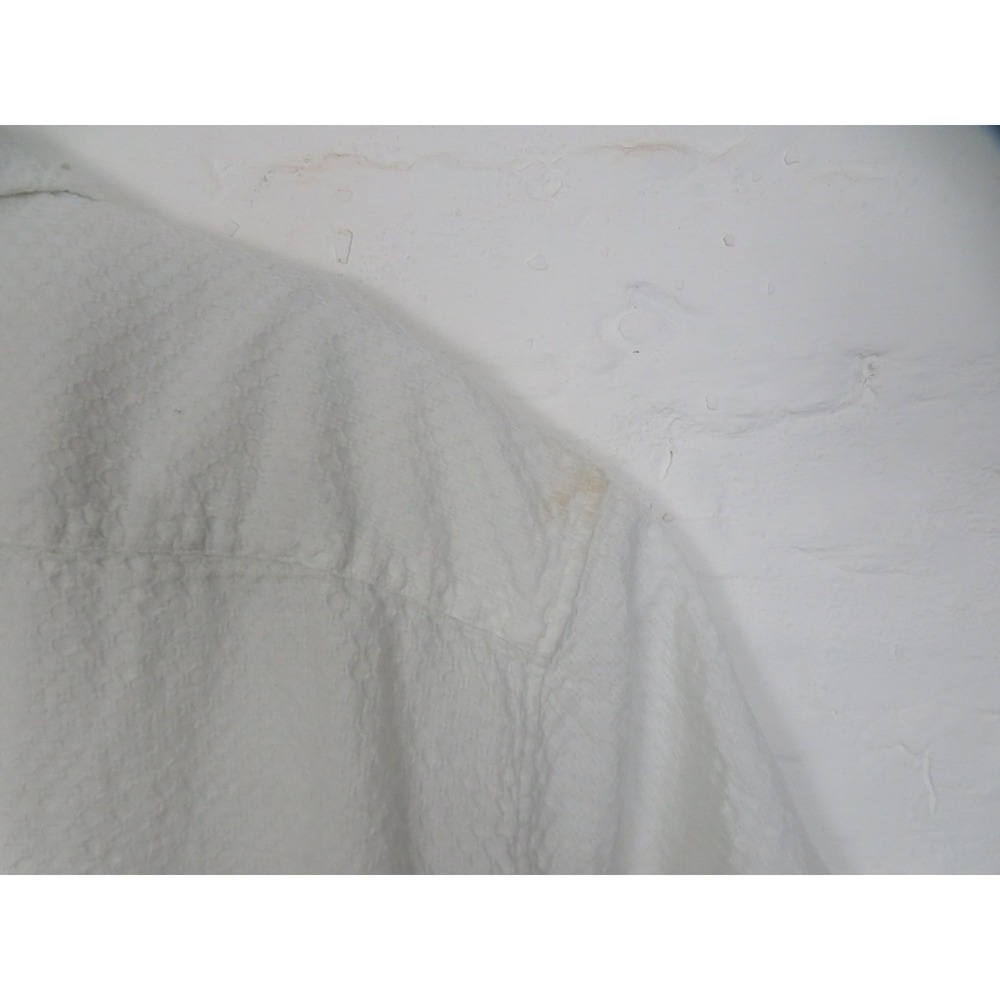 Abercrombie & Fitch Shirt Mens XL Tall White Textured Short Sleeve Button Down - Picture 7 of 9